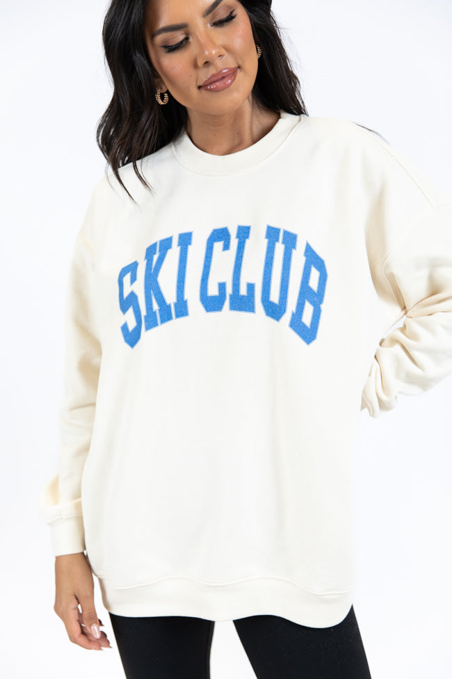 Ski Club Cream Oversized Graphic Sweatshirt