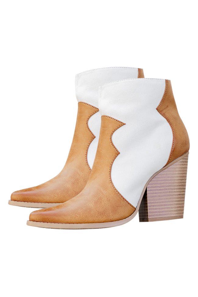 Riley Nude And Camel Western Bootie
