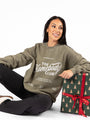 The Homebody Club Olive Oversized Graphic Sweatshirt