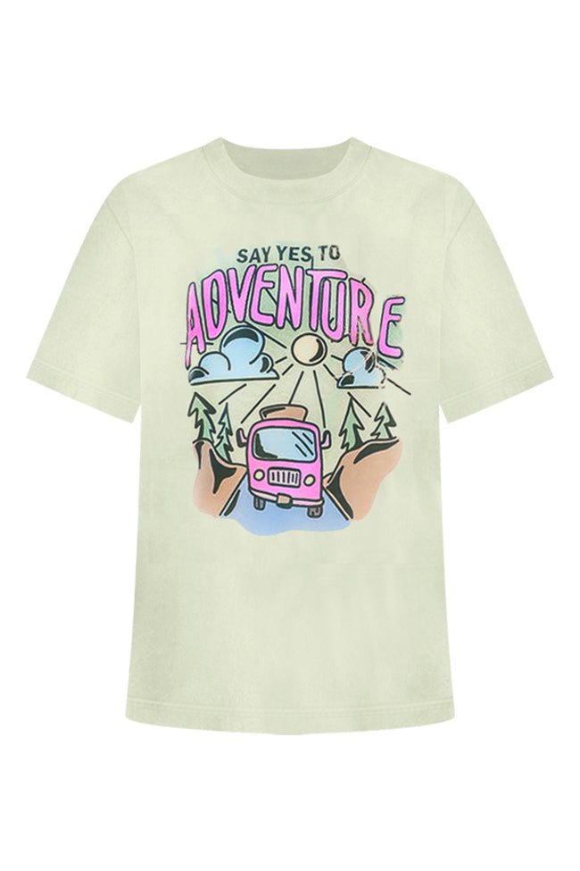 Say Yes To Adventure Mint oversized Graphic Tee