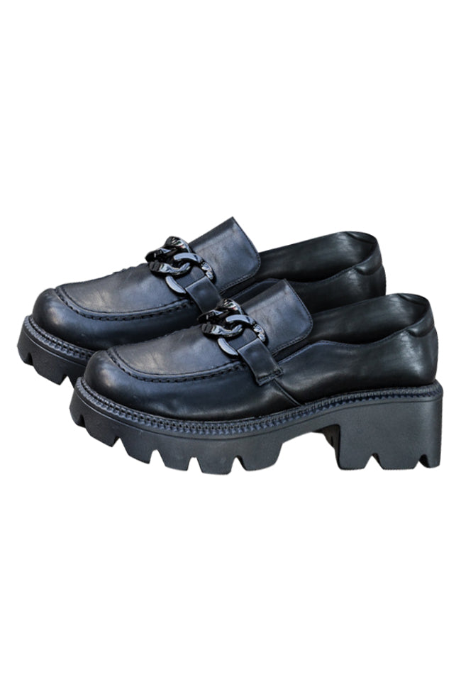 Stacey Black Chain Loafer FINAL SALE
