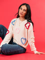 Heart On My Sleeve Cream Multicolor Sweater