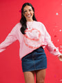 Vintage Cake Light Pink Oversized Graphic Sweatshirt