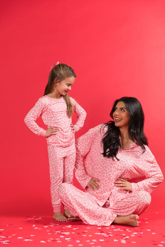 Kid's Sweet Dreams Pink Leopard Pajama Set