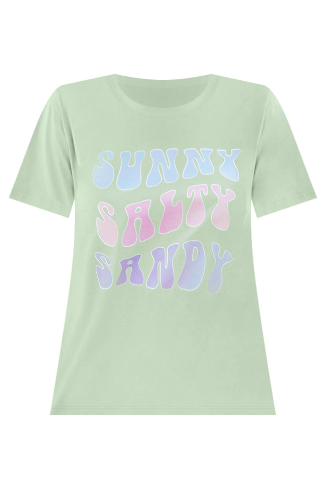 Sunny Salty Sandy Mint Oversized Graphic Tee