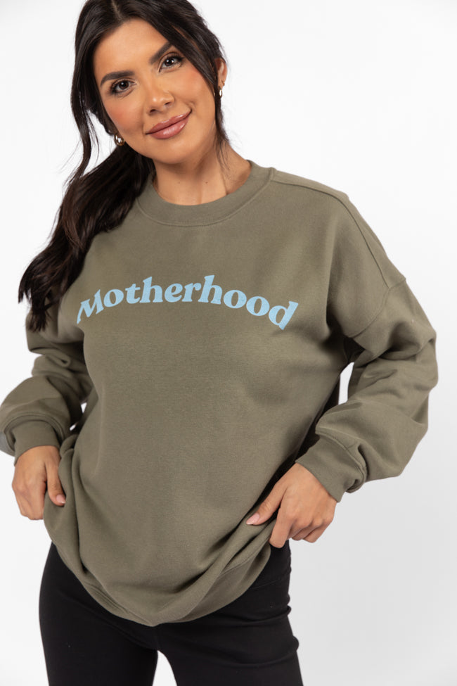 Motherhood Olive Oversized Graphic Sweatshirt