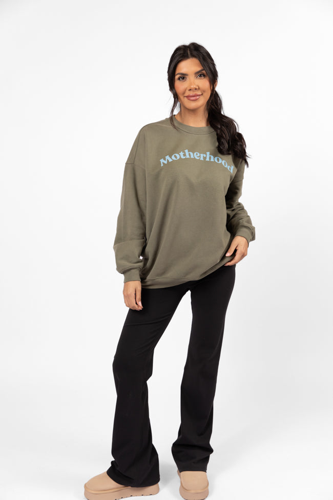 Motherhood Olive Oversized Graphic Sweatshirt