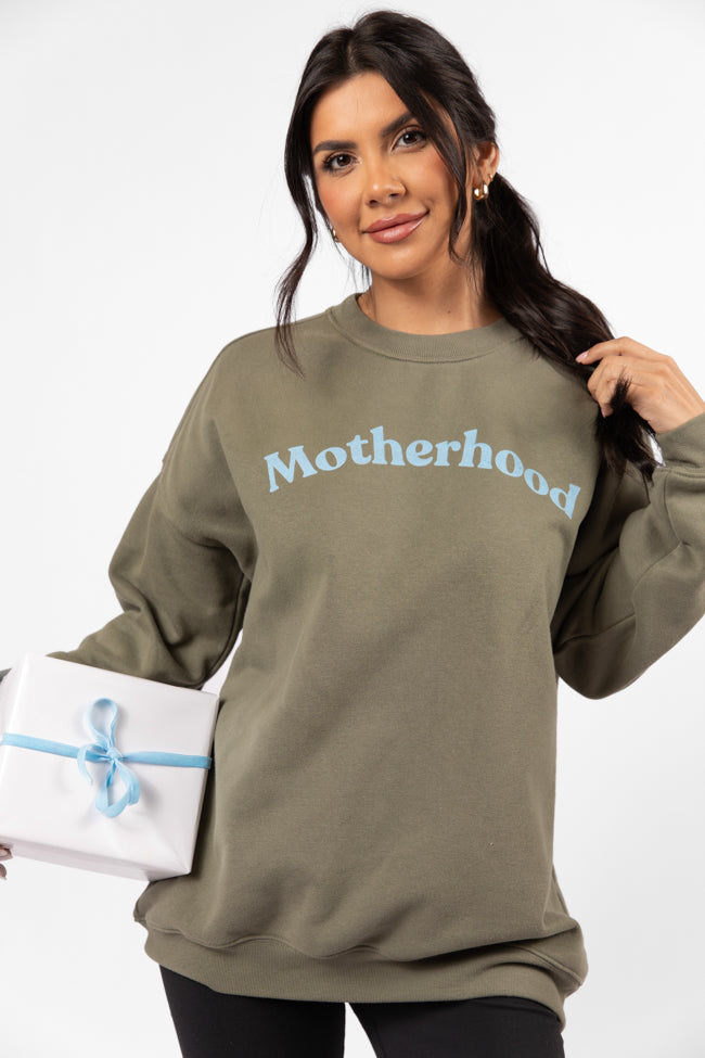 Motherhood Olive Oversized Graphic Sweatshirt