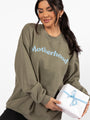 Motherhood Olive Oversized Graphic Sweatshirt