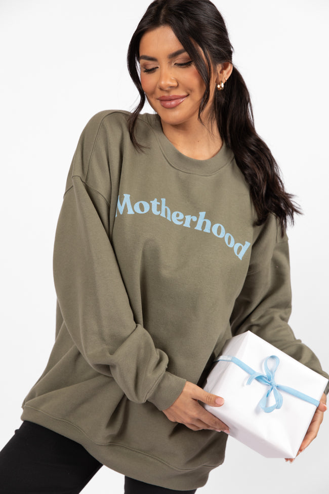 Motherhood Olive Oversized Graphic Sweatshirt