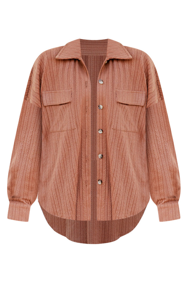 Take What You Get Brown Textured Knit Shacket FINAL SALE
