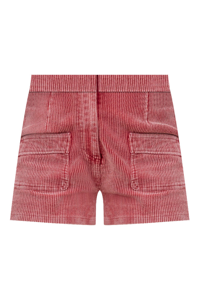 The Simple Things Red Washed Corduroy Shorts FINAL SALE