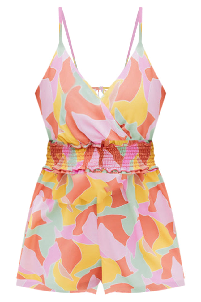 Time Slipped Away Multi Printed Abstract Tank Romper FINAL SALE