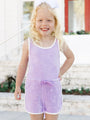 Kid's Rylee Lilac Terry Cloth Romper Tori X Pink Lily