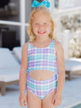 Kid's Sandy Shores Side One Piece Swimsuit Tori X Pink Lily