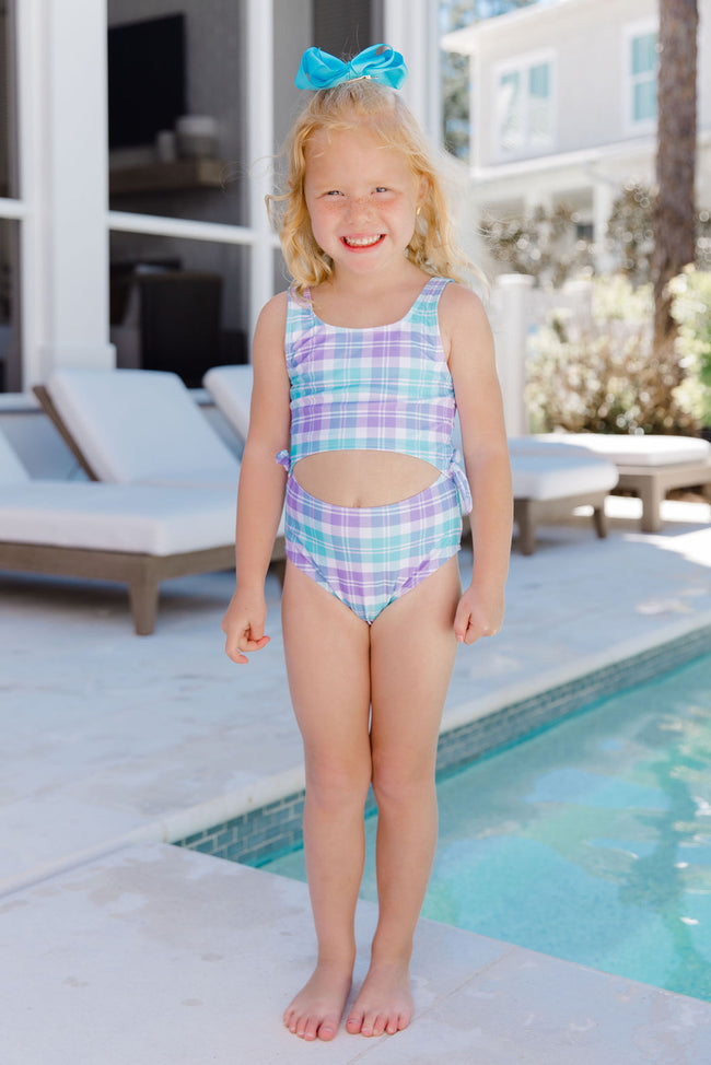 Kid's Sandy Shores Side One Piece Swimsuit Tori X Pink Lily