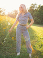 Chances Are Medium Wash Button Up Denim Jumpsuit FINAL SALE