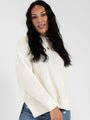 Everyday Feelings Ivory Chenille Waffle Knit Sweater DOORBUSTER