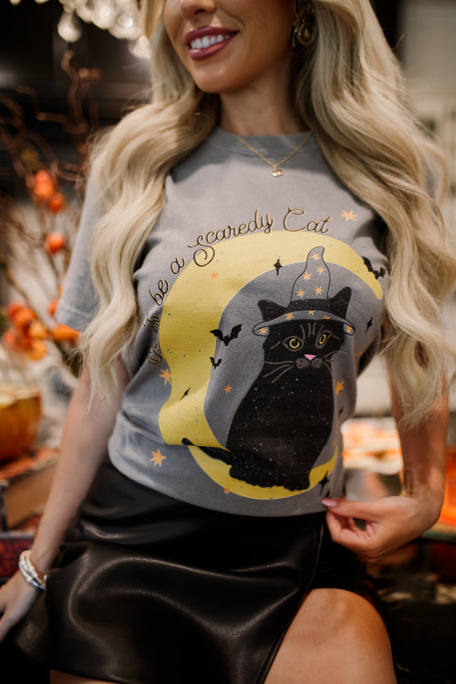 Witchy Whiskers Grey Comfort Colors Graphic Tee May Blackwell X Pink Lily