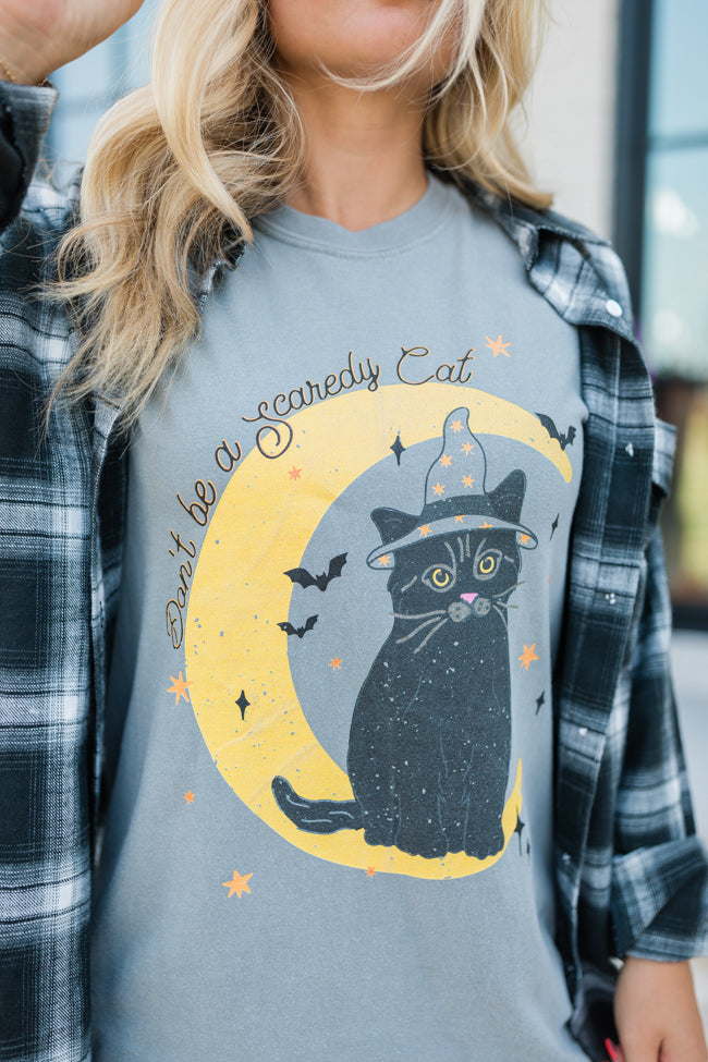 Witchy Whiskers Grey Comfort Colors Graphic Tee May Blackwell X Pink Lily