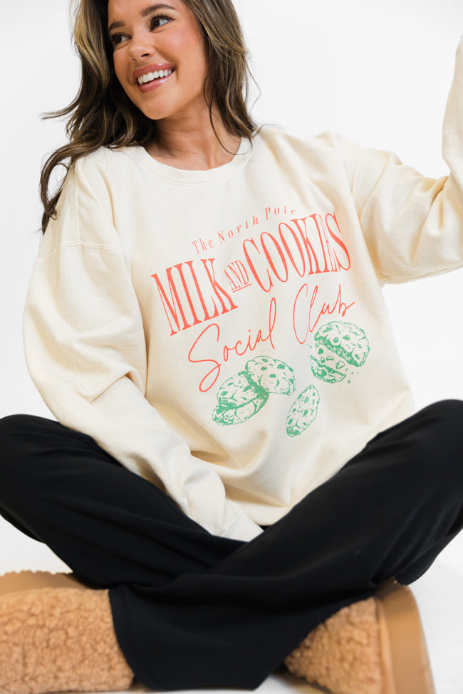 Milk and Cookies Cream Oversized Graphic Sweatshirt DOORBUSTER