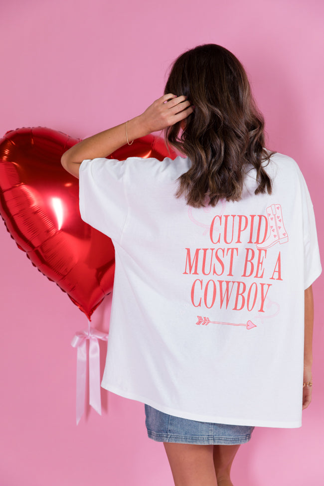 Cupid Must Be a Cowboy Hyfve Off White Oversized Graphic Tee