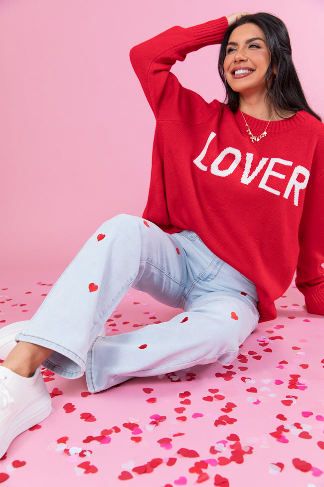 Lover Oversized Red Sweater