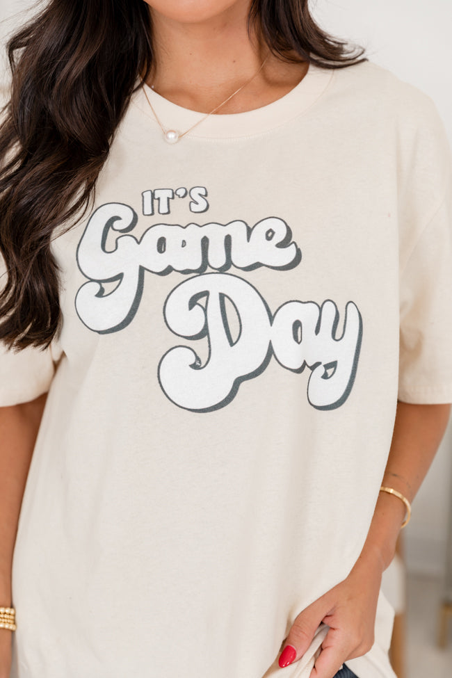 It's Gameday Ivory Oversized Graphic Tee SALE