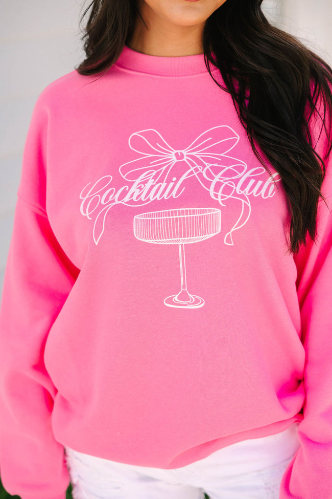 Cocktail Club Pink Oversized Graphic Sweatshirt