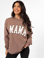 Mama Block Mocha Oversized Graphic Sweatshirt