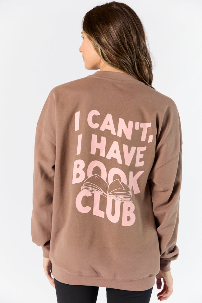 Book Club Mocha Oversized Graphic Sweatshirt