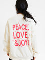 Peace Love And Joy Cream Oversized Graphic Sweatshirt