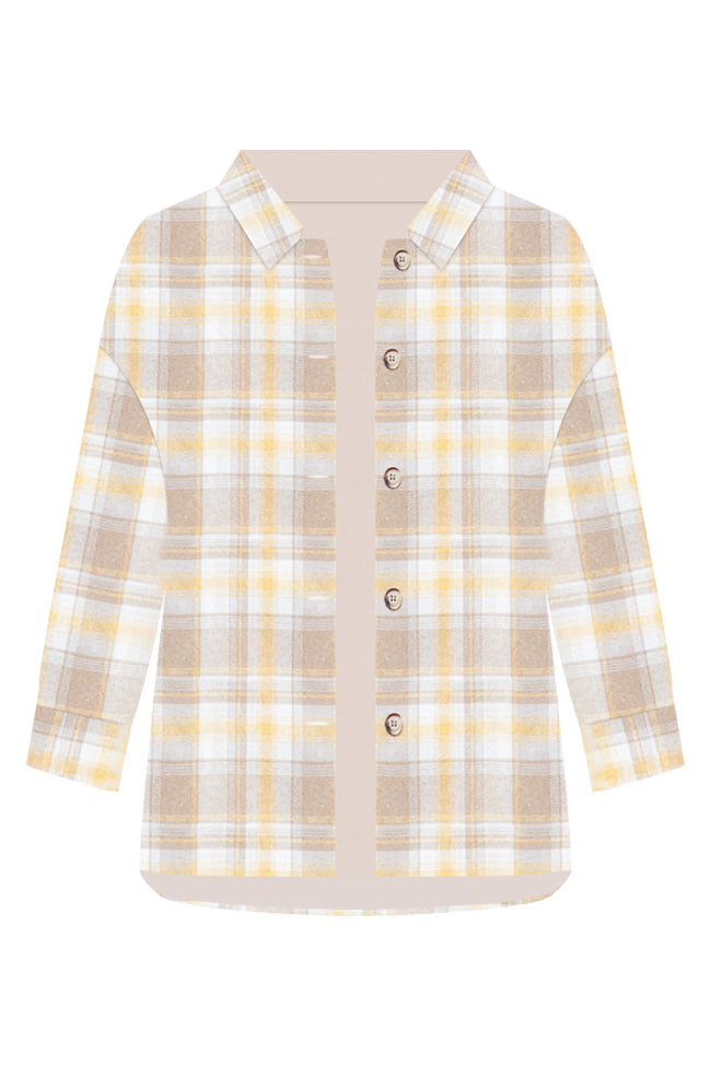 You're All Mine Yellow Plaid Shacket FINAL SALE
