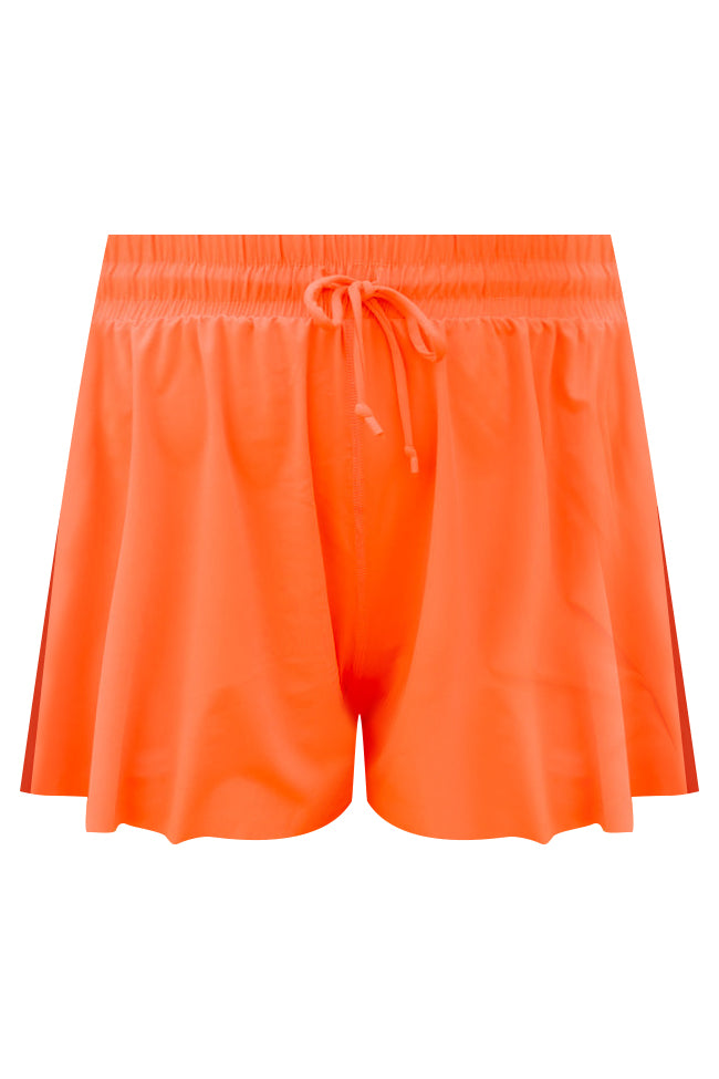 You're Worth It Bright Coral Flowy Active Shorts