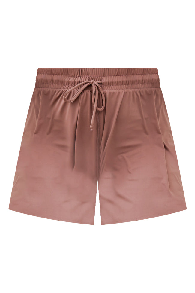You're Worth It Brown Flowy Active Shorts