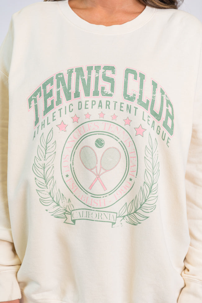 California Tennis Club Cream Oversized Graphic Sweatshirt