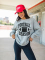 Football Season Light Grey Oversized Graphic Sweatshirt