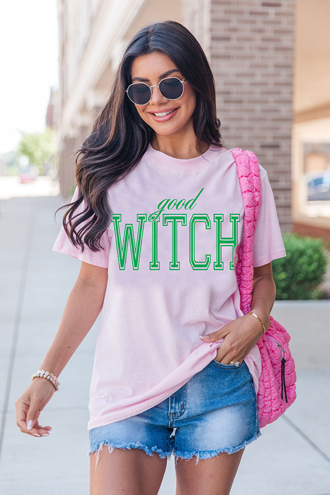 Good Witch Light Pink Oversized Graphic Tee