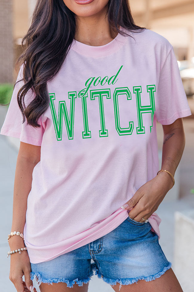 Good Witch Light Pink Oversized Graphic Tee