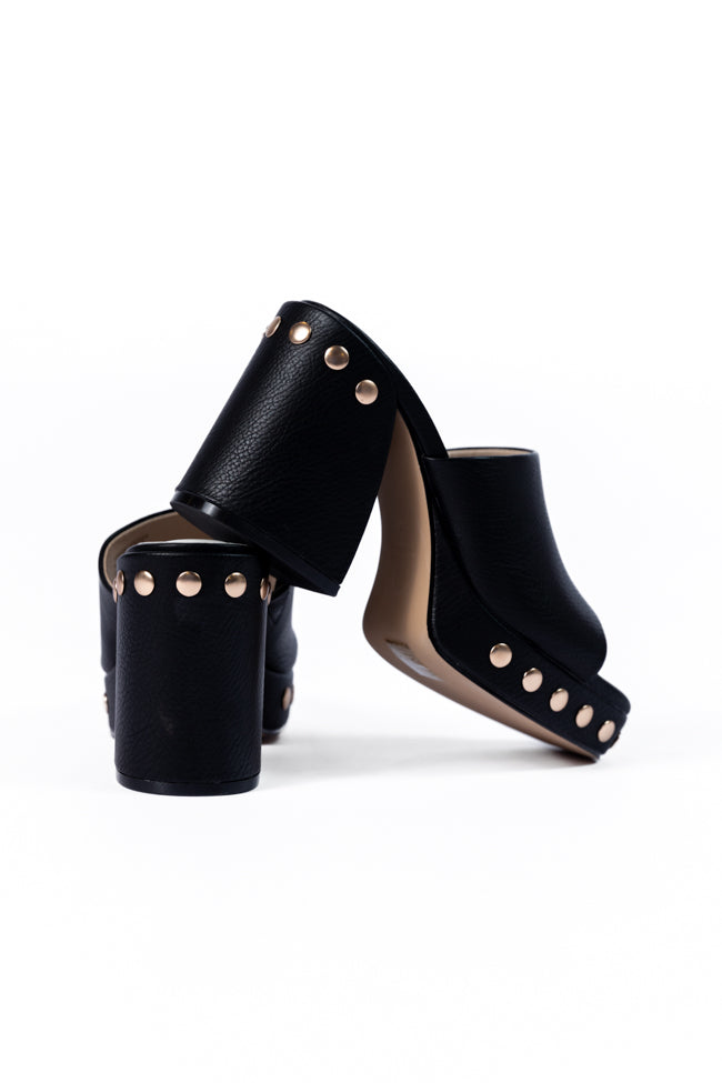 Hunter Black Studded Heels