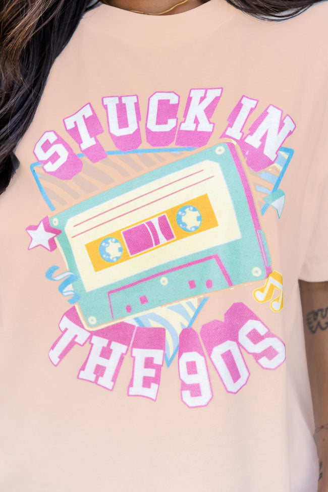 Stuck In The 90s Coral Oversized Graphic Tee