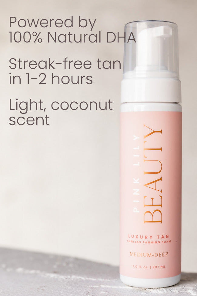 Pink Lily Luxury Tan Sunless Tanning Foam Self Tanner - Medium Deep