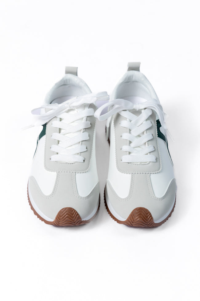 Madeline Green Stripe Sneakers