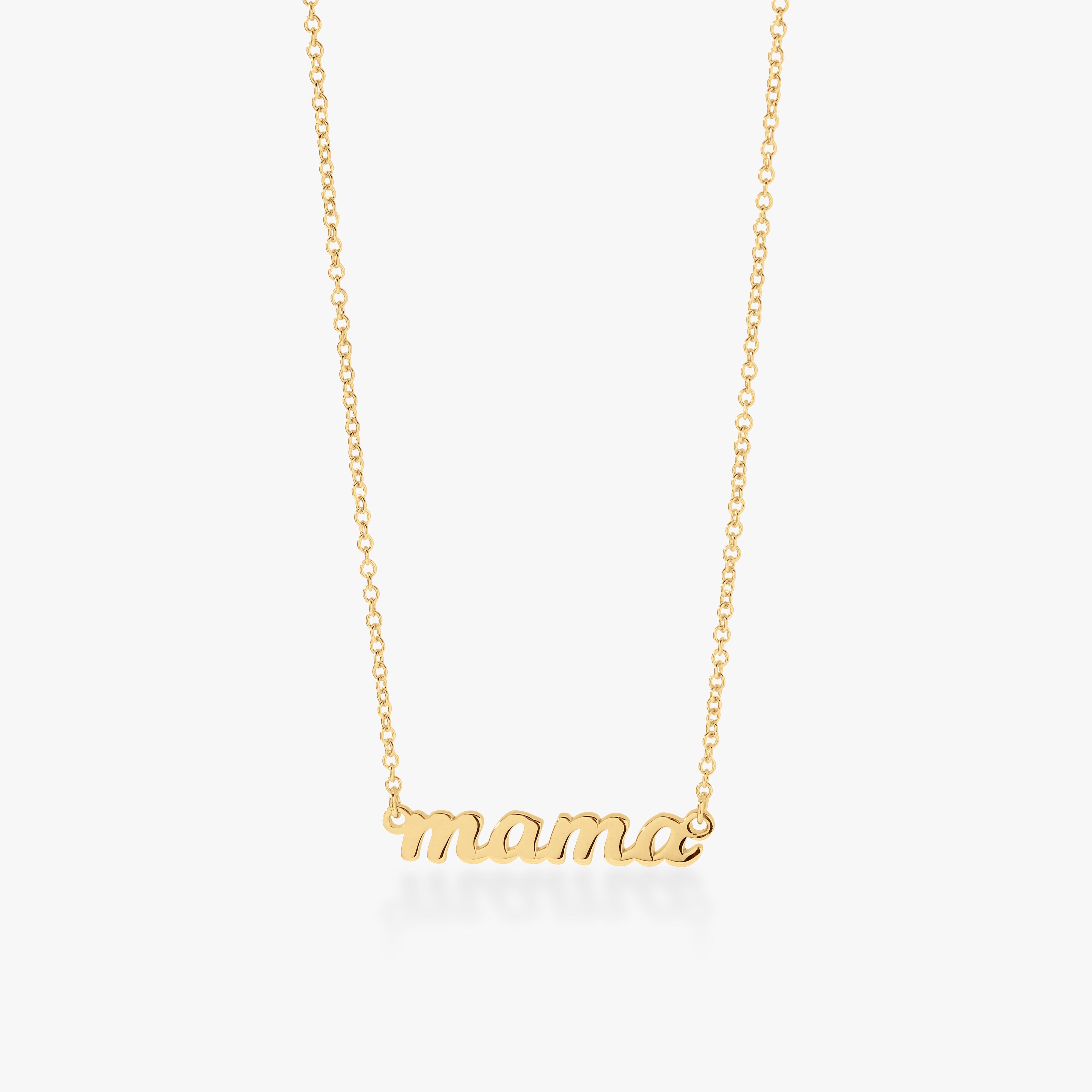 Script Mama Nameplate Necklace