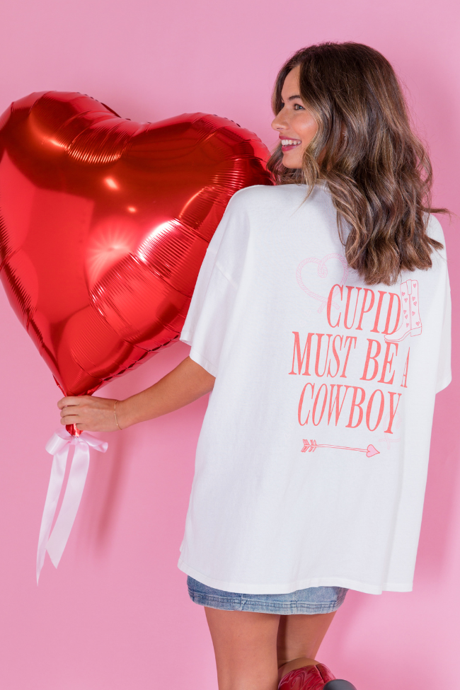 Cupid Must Be a Cowboy Hyfve Off White Oversized Graphic Tee