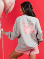 Match Made In Heaven Light Grey Oversized Graphic Sweatshirt