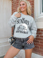 My Sundays Are Booked Neutral Light Grey Oversized Graphic Sweatshirt