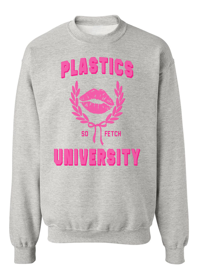 Plastics University Light Grey Oversized Graphic Sweatshirt