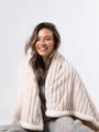 Cozy On Up Cream Luxe Fur Sherpa Lined Blanket DOORBUSTER