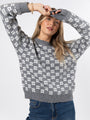 Gonna Go Far Grey Flower Print Sweater DOORBUSTER